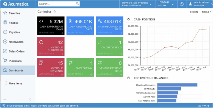 Acumatica recievables Screenshoot