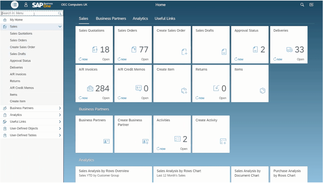 sap business one erp