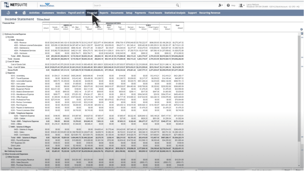 Oracle netsuite gl