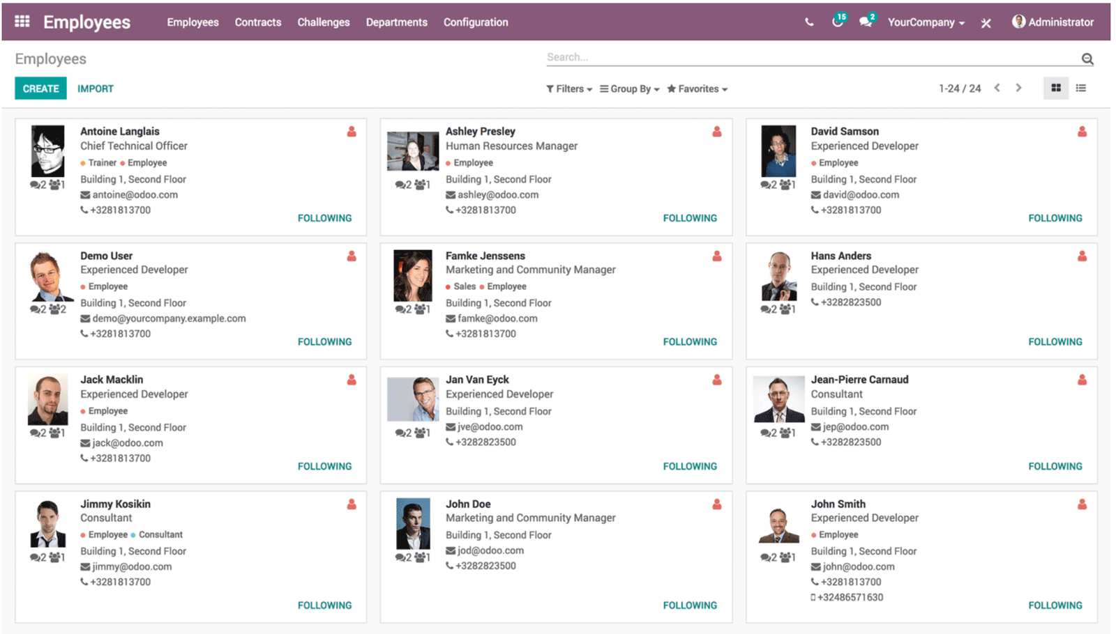 Odoo employee